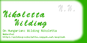 nikoletta wilding business card